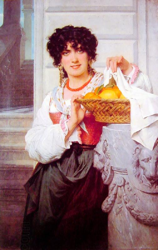 Pierre-Auguste Cot Pisan Girl with Basket of Oranges and Lemons China oil painting art